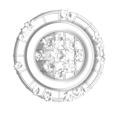 简欧石膏雕花免费su模型(1)