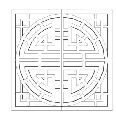 新中式窗花免费su模型(1)