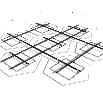 现代天花吊顶免费su模型(1)