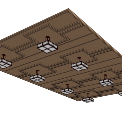 现代天花吊顶免费su模型(1)