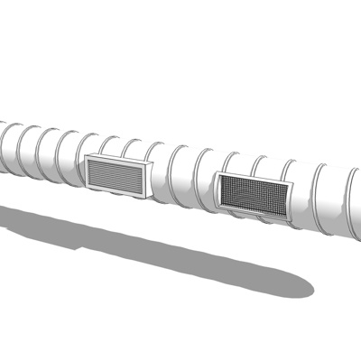 现代金属通风排气管道免费su模型(1)