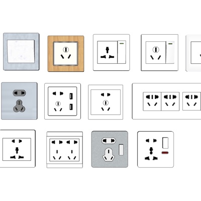 现代多空插座免费su模型(1)