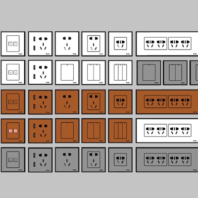 现代开关插座免费su模型(1)