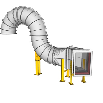 工业风通风管道免费su模型(1)