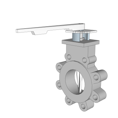 现代闸板阀蝶阀免费su模型(1)