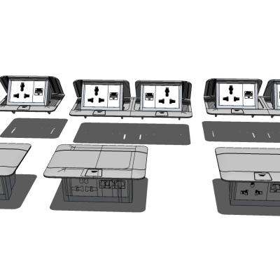 现代开关插座面板免费su模型(1)