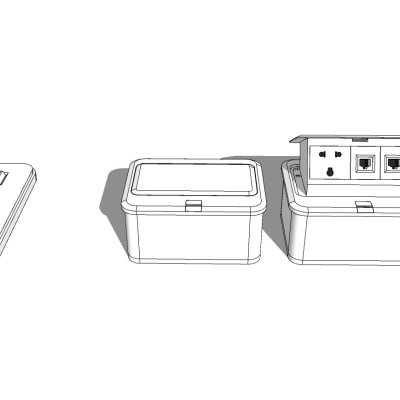 现代开关插座面板免费su模型(1)