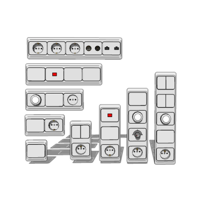 现代开关插座面板免费su模型(1)