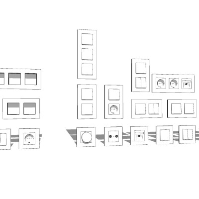 现代开关插座面板免费su模型(1)