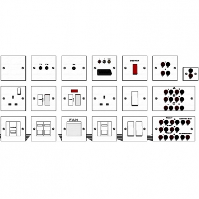 现代开关插座面板组合免费su模型(1)