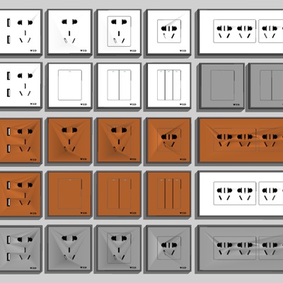 现代开关插座免费su模型(1)