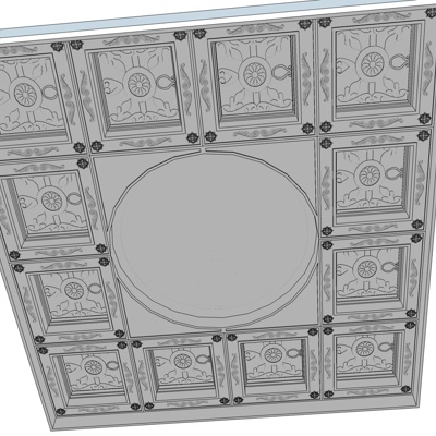 欧式雕花吊顶免费su模型(1)
