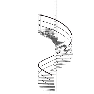 现代旋转楼梯免费su模型(1)