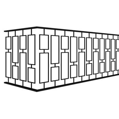 现代铁艺围栏免费su模型(1)