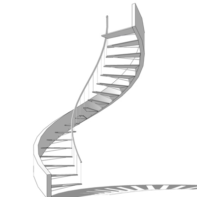 现代旋转楼梯免费su模型(1)
