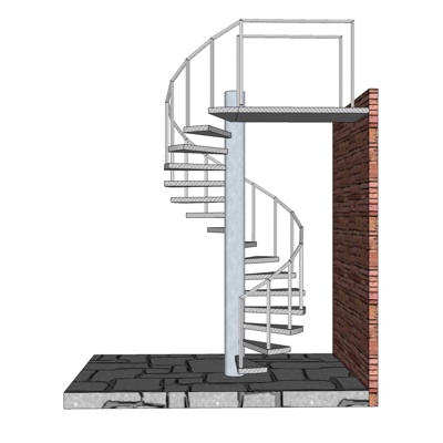 现代旋转楼梯免费su模型(1)