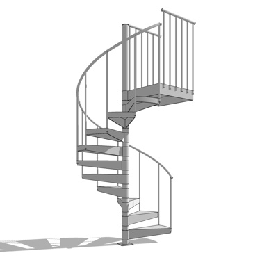 现代旋转楼梯免费su模型(1)