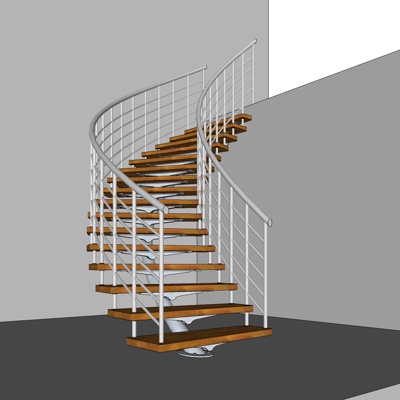 现代实木楼梯免费su模型(1)