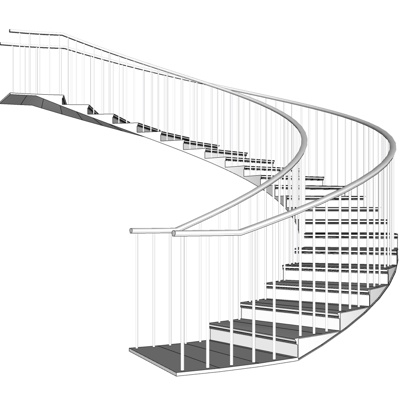 现代旋转楼梯免费su模型(1)