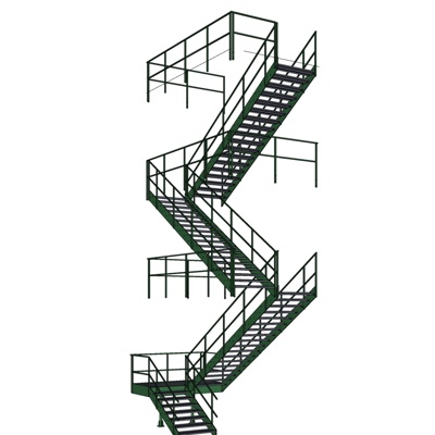 现代转角楼梯免费su模型(1)