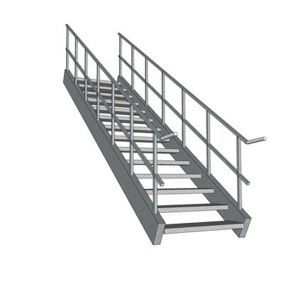 现代铁艺楼梯免费su模型(1)