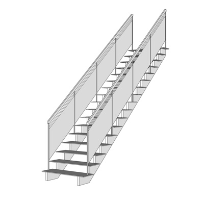 现代铁艺楼梯免费su模型(1)