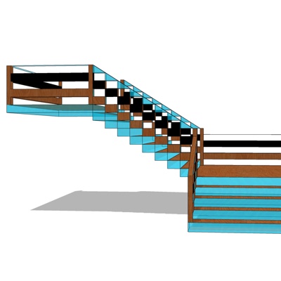 现代实木楼梯免费su模型(1)