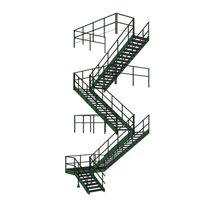 现代铁艺楼梯免费su模型(1)