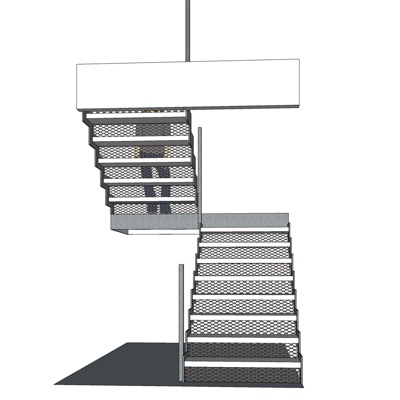 现代转角楼梯免费su模型(1)