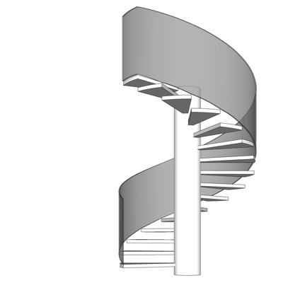 现代旋转楼梯免费su模型(1)