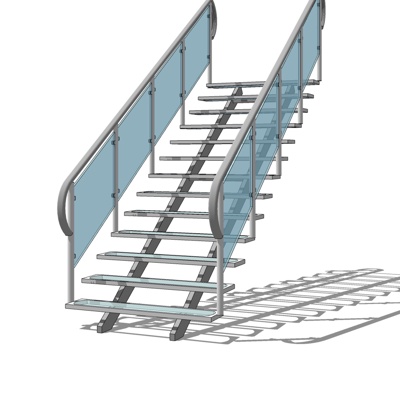 现代楼梯护栏免费su模型(1)