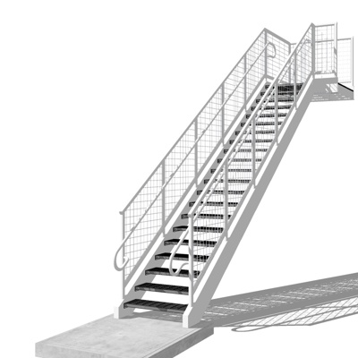 现代楼梯免费su模型(1)