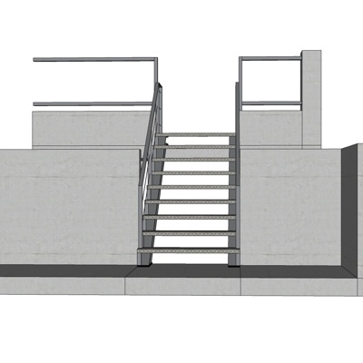 现代楼梯免费su模型(1)