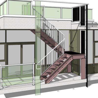 现代楼梯免费su模型(1)