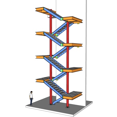现代楼梯免费su模型(1)