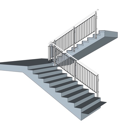 现代楼梯免费su模型(1)