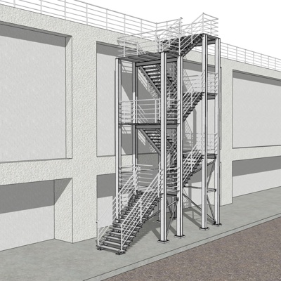 现代楼梯免费su模型(1)