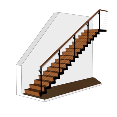 北欧楼梯免费su模型(1)