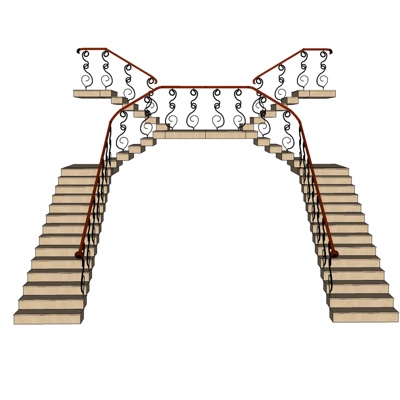 简欧楼梯免费su模型(1)