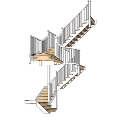 简欧楼梯免费su模型(1)