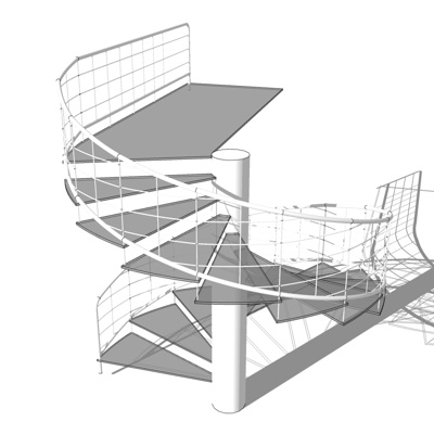 现代楼梯护栏免费su模型(1)