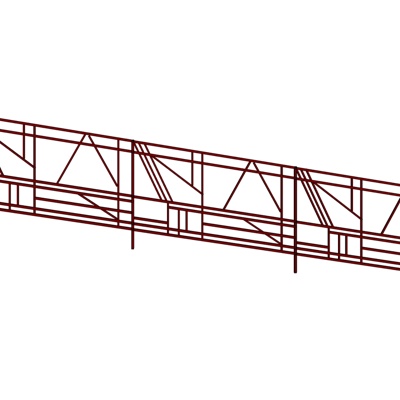 现代铁艺围栏护栏免费su模型(1)