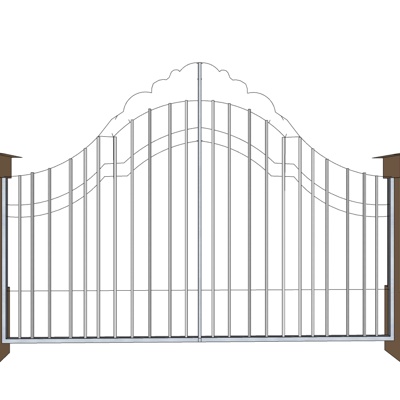 欧式铁艺庭院围墙免费su模型(1)