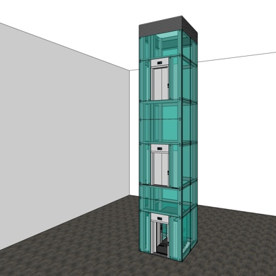 现代观光电梯免费su模型(1)