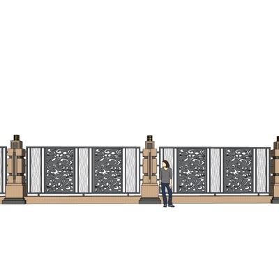 欧式庭院围墙免费su模型(1)