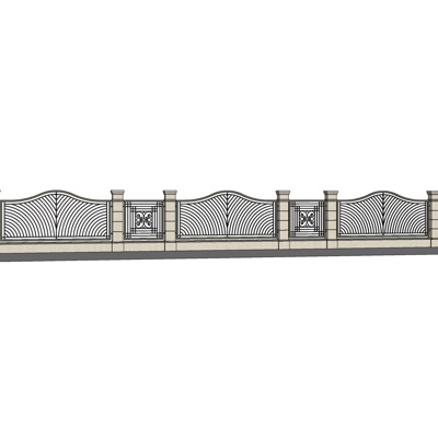欧式铁艺护栏免费su模型(1)