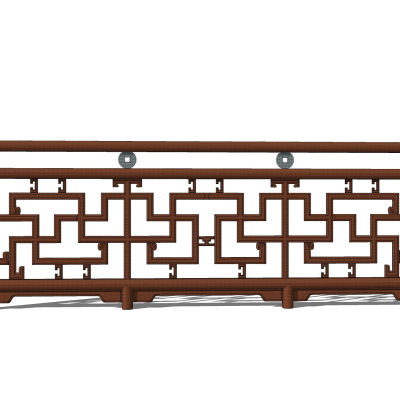 中式实木护栏免费su模型(1)