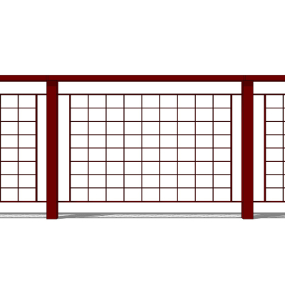 现代铁艺栏杆免费su模型(1)
