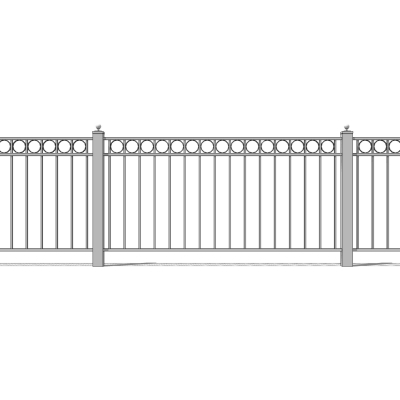 现代铁艺栏杆免费su模型(1)