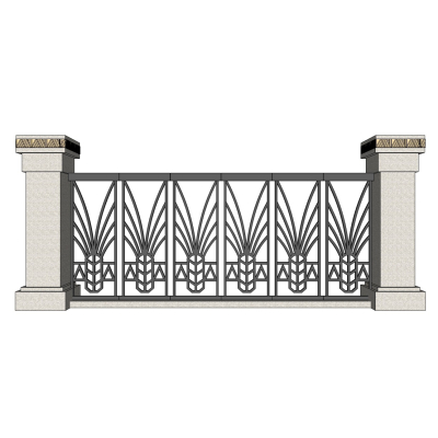欧式围墙铁艺围栏免费su模型(1)